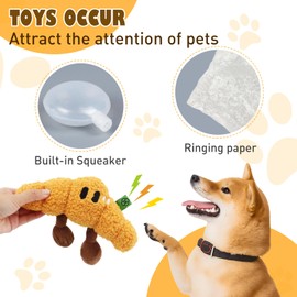 Geila Dog Sound Toys, Self Squeaker Plush Dog Toy Set - For Small and Medium Dental Cleaning Toys, Interactive Toy, Reduce Boredom, Dogs Gifts(Croissant + Donut)