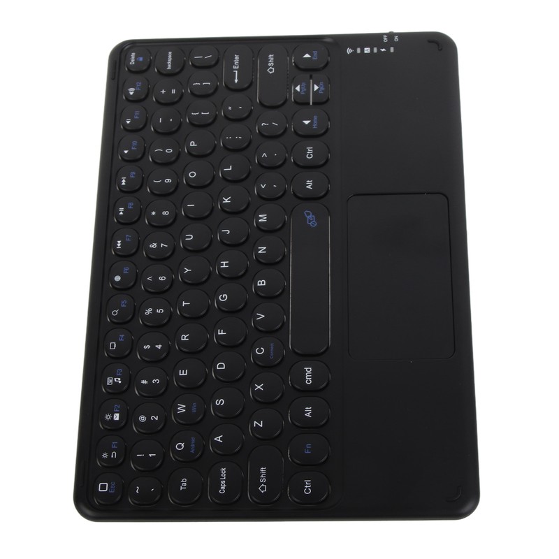 Wireless Keyboard 10in Round Keycap Touchpad Function Portable Widening Enlarging
