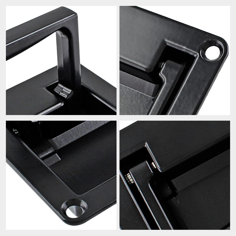 Biaungdo Concealed Recessed Pull Handle, Black Zinc Alloy Hidden Door