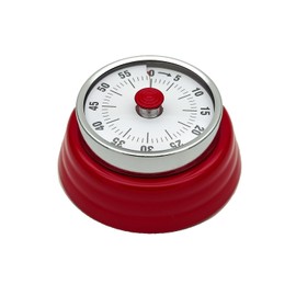 Mechanical Kitchen Timer, Eco-Friendly No Batteries Needed Magnetic 60-Minute Visual Countdown Alarm Clock for Cooking, Study, Games, Office (Red)