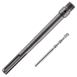 Rennie Tool Company 250mm SDS Max Adapter and Tungsten Carbide Drill Bit - 8mm Pilot Drill for TCT Core Drill, Carbide Tipped Drill Bit For Concrete, Masonry, Brick and Aerated Block