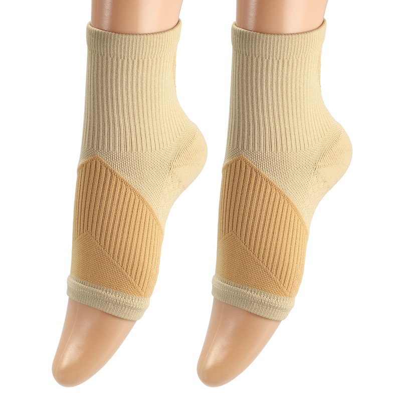 VOCOSTE 足首サポートブレース 調整可能 通気性 アンクルラップブレース スポーツ ランニング アキレス腱用 1ペア ベージュ