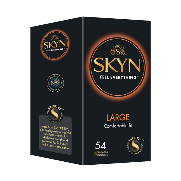 SKYN Large préservatifs ultra doux et larges sans latex, lot d'économie de 54 pièces