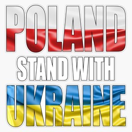Poland Stand with Ukraine Bumper Sticker Vinyl Decal 5"