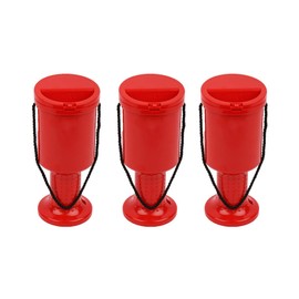 Pack of 3 Rounded Hand Held Plastic Collection Box. Charity Box. Money Donation Box (Red)