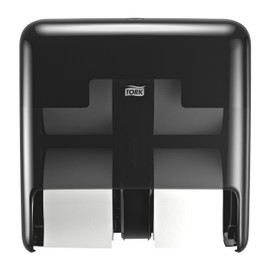 Tork OptiServe 4-Roll Coreless Toilet Paper Dispenser Black T7/T5, Vertical Dispenser, Elevation Design, 473628