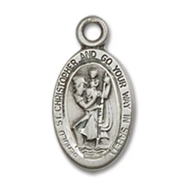 Bliss Sterling Silver Saint Christopher Catholic Medal Pendant Necklace 18" Chain Gift