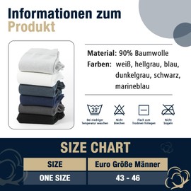 CooTooLa Men's Crew Business Socks Cotton Men's Socks Summer Socks Breathable 43-46, Black, olive green, khaki, dark grey, white, 43 - 46