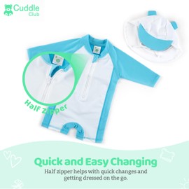 Cuddle Club Baby and Toddler One-Piece Swimsuit | UPF 50+ All-Day UV Protection Infant Sunsuit