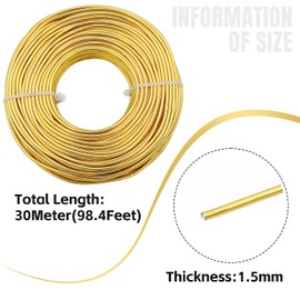 YIEMI Aluminum Craft Wire,16 Gauge Aluminum Jewelry Making Wire Metal Wire for Craft Jewelry Making Wire DIY Metal Craft Art Wires(Gold,100FT)