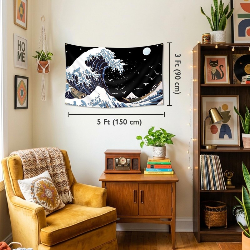 Japanese The Great Wave off Kanagawa Flag 3x5 Ft with