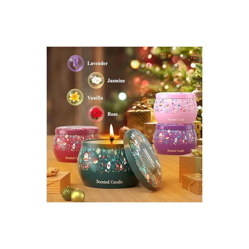 THAUSDAS Scented Candles Gift Set: 4 Pack 4.4 oz Aromatherapy