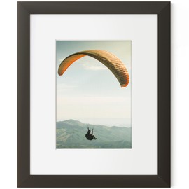 Fun Memories 8x10 Picture Frame with Mat for 5x7, Made of Solid Wood with Plexiglass, 8x10 Inch Photo Frames for Tabletop and Wall Mounting, 8 by 10 Frame, Black Color, 1 Pack