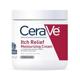 CeraVe Crema hidratante para aliviar la picazón, crema antipicazón con clorhidrato de pramoxina, alivia la picazón con irritaciones menores de la piel