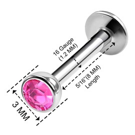 Marilyn Monroe Labret Earrings, Stainless Steel, 1.2 mm, 16 g, Pack of 2