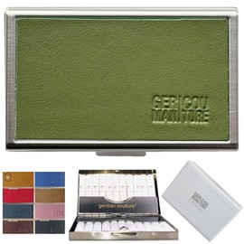 GC Edelstahl Stick Etui für TEREA o. HEETS Zubehör mit echtem Leder kompatibel mit IQOS ILUMA PRIME Tabaksticks u. LIL Zigarettenetui - Stickbox, military green