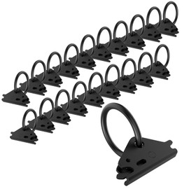 Eapele 20pcs Steel E-Track O Ring Tie-Down Anchors, Secure Cargo in Enclosed/Flatbed Trailers, Trucks, Load Limit of 1500lb(Black)