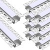 Glooglitter 10 Pack 6.6ft/ 2 Meter Plaster-in LED Channel Trimless