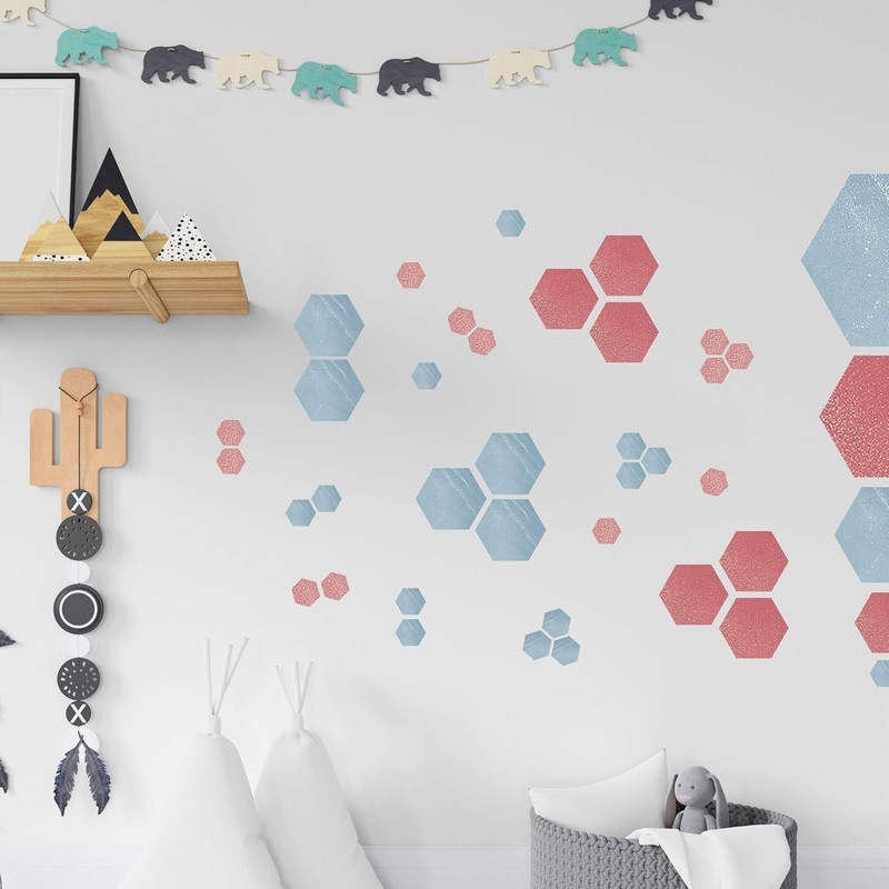 8 Pieces Hexagon Simple Large Wall Stencil for Painting -