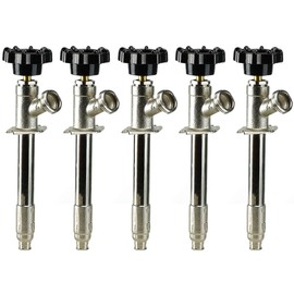 Midline Valve 6206G-OM-5 Anti-Siphon Sillcock Frost Free Outdoor Faucet 1/2 in. PEX A x 3/4 in. Hose Bib, 6 in. Long (5 Pack), Chrome