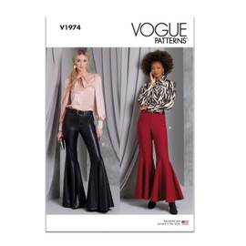 Vogue Misses' Bell Bottom Pants Sewing Pattern Kit, Design Code V1974, Sizes 6-8-10-12-14