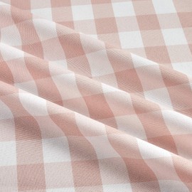 New Creations Fabric & Foam Inc, Picnic Gingham/Plaid/Checkered Yarn-Dyed Fabric by The Yard, Blush Pink/White