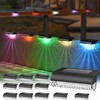 Herzila 12 Pack Solar Deck Lights Outdoor, RGB Led Solar