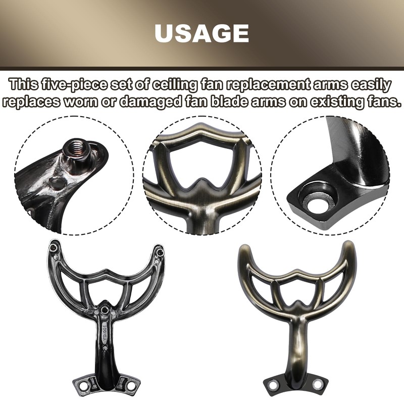 VIDABTE Ceiling Fan Blades Arm 7740200 -Hidden Screw Hole -Antique
