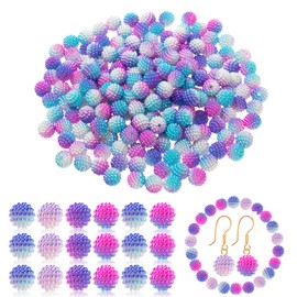 TXIN 200 Pieces Chunky Bubblegum Beads, 15mm Gumball Beads for Beadable Pens Handbag Chain Earring Bracelets Necklace Jewelry, Rainbow Purple