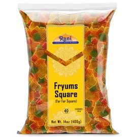 Rani Far Far / Fryums (Wheat & Tapioca Pellet) Square Shape 14oz (400g) ~ Vegan, Kosher, Uncooked, Used to Make Papad, Bhungra / Chip Snack