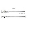 PWT SRH12FLSH14 Ratchet Handle, Socket Wrench, Oscillating Long, 0.5 inch