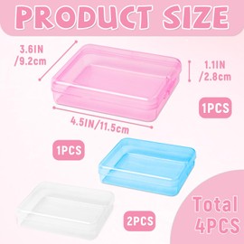 Ycgyycj 4 Pack Travel Cotton Bud Holder, Portable Hair Tie Organizer with Lid, Plastic Toothpick holder Cotton Swab Containers for Storing Toothpicks