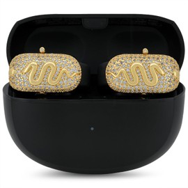 Snake Protective Cover for Bose Ultra Open Earbuds, Made with AAAAA Cubic Zirconia Stones, Easy to Remove, Includes Carrying Box