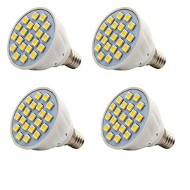 Maxbayou Pack of 4, LED Spotlights E26/E27 3W Cool White 6000K Reflector Bulbs,300 Lumens 30W Incandescent Equivalent,AC110V-130V Not-dimmable