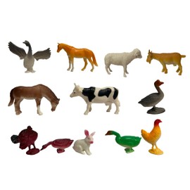 Animal Set Plastic Toys For Kids Pets Household Bag Pets Farm 12pcs Plastic Figurines Household Pet Toys Set