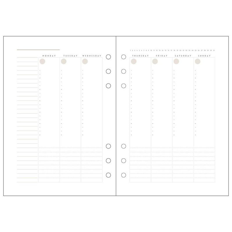 Marks ODR-RFL06-V Personal Organizer, A5 Full Size, Refill, No Date