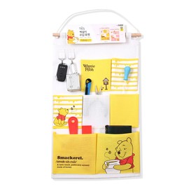MENBLY Winnie-Bear-Pooh Over the Door Organizer - Hanging Pocket Wall Storage for Shoes & Toys - Ideal for Closet, Kitchen, Bathroom, and Living Room - Available in 7 & 3 Pockets (Yellow - 7 Pockets)