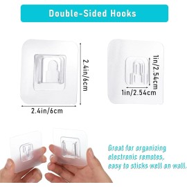 Unbranded 50pcs Double Sided Transparent Wall Adhesive Hooks for Hanging