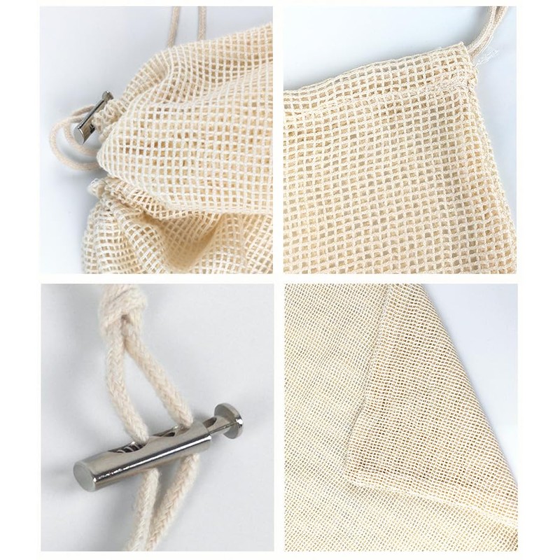 ZONADA Set of 9 Biodegradable Cotton Fruit & Veggie Mesh