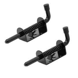 5 Inch Spring Loaded Latch Bolt, Heavy Duty Spring Loaded Latch Pin Door Lock,1/2" Pin Shed (2, Black)