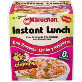 SOPA INSTANTANEA MARUCHAN DE CAMARON CON LIMON Y CHILE HABANERO PARA PREPARAR DE INMEDIATO