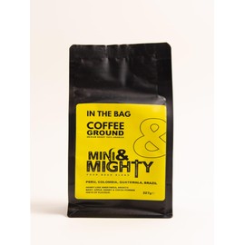 Mini & Mighty "In The Bag" Medium Roast Ground Coffee, 100% Arabica, 227g - Premium Artisan Blend from Peru, Colombia, Guatemala & Brazil with Honey & Apple Notes
