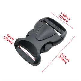 HJGarden 4PCS 38mm Black Quick Side Release Buckles Speedy Pinch Single Loop End Hold Tight Plastic Clips Snaps for Nylon Webbing Strap Backpack Costume Dog Collars
