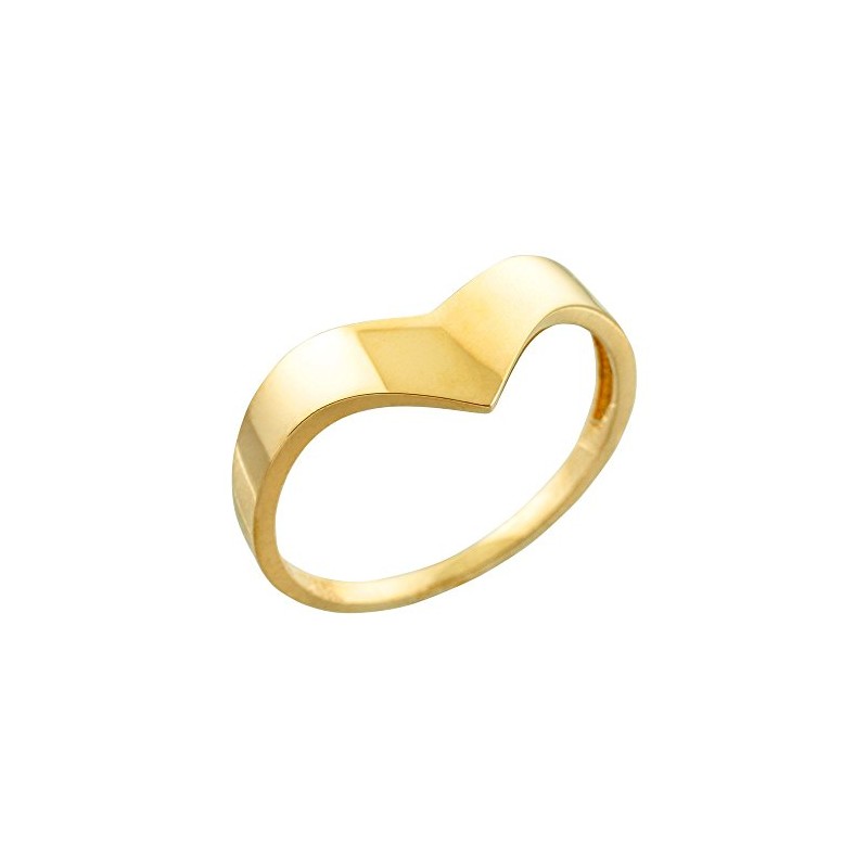 Modern Contemporary Rings Solid 10k Yellow Gold Chevron Ring for