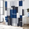 BTTN Navy Blue Fabric Shower Curtain - Geometric Shower Curtain