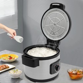 Commercial Rice Cooker & Food Warmer | 13L/13.8Qt Large Multifunctional Electric Rice Cooker 50Cup(Cooked)/25Cup (Uncooked), | 1850W Fast Cooking | Auto Turn Warming 24H | Rice Cooker for Restaurant Canteen Party