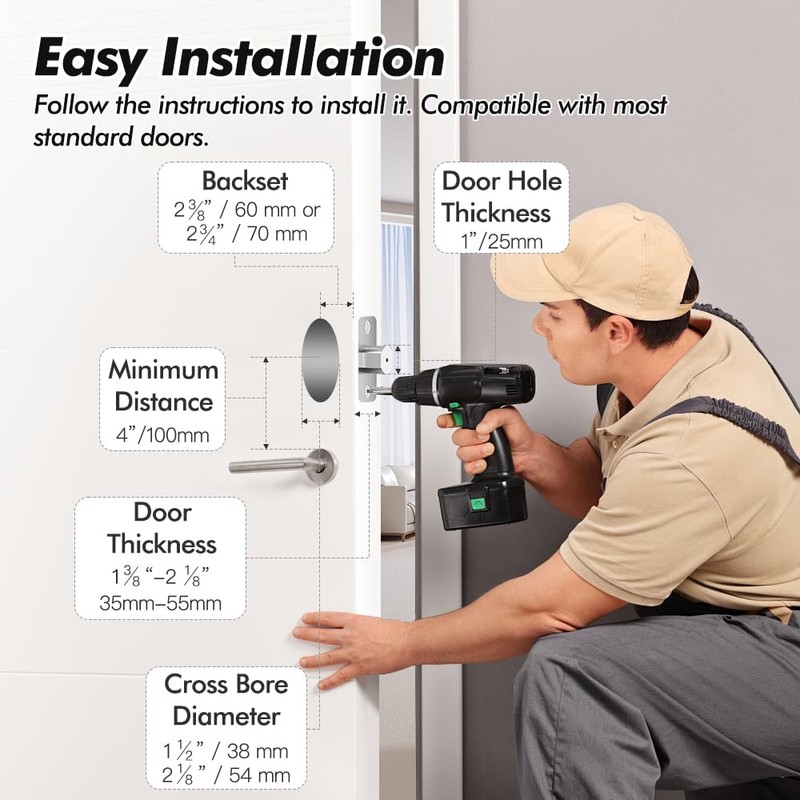 Zylenor Keyless Entry Door Lock, Smart Lock for Front Door