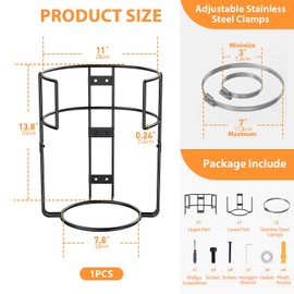 Outdoor Basketball Holder,Sturdy Vertical Storage Rack Metal Basketball Holder,Pole Mount Basketball Rack,Wall Mounted Basketball Storage,Basketball Organizer for 2 Balls,Basketball Goal Accessories