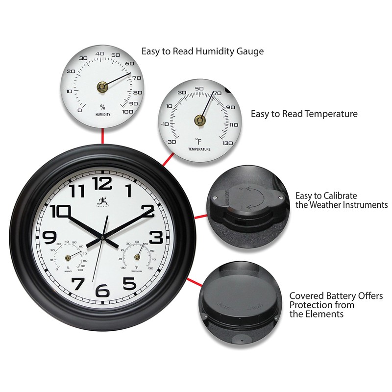 Infinity Instruments Garden 18" Metal Outdoor Clock