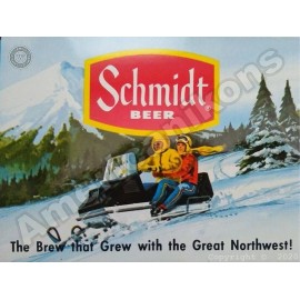 Schmidt Beer NEW Metal Sign: G. Heilman Brewing Company - Snowmobile Version
